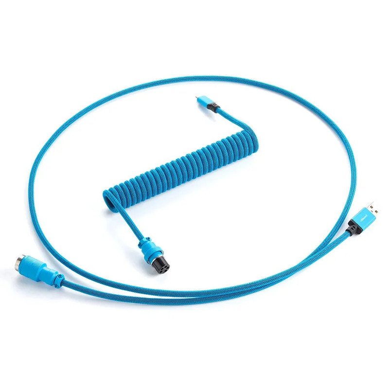 CableMod Pro Coiled Keyboard Cable USB A to Micro USB, 150cm - Spectrum Blue - كابل